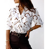 Buiten Blik Slanke damesblouses met patchwork en geometrische print