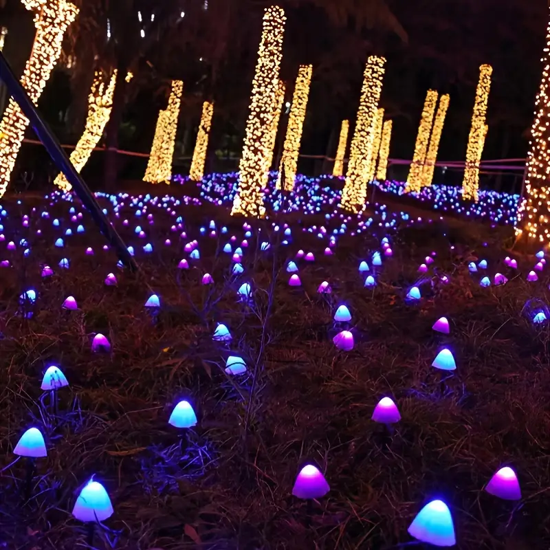 Verfraai je tuin met 10/20 stuks LED-paddenstoelvormige zonneverlichting!