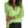 Buiten Blik Elegante paarse chiffon blouse met holle print damesblouses