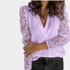 Buiten Blik Elegante paarse chiffon blouse met holle print damesblouses