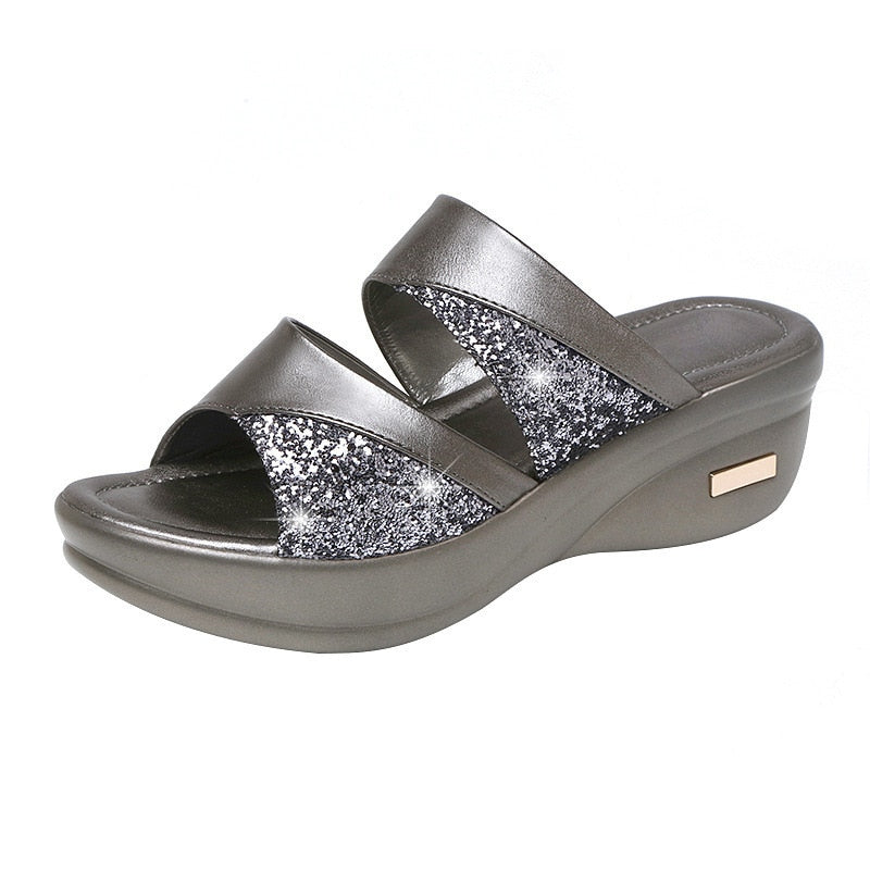 Zomers gouden open-toe sandalen voor dames