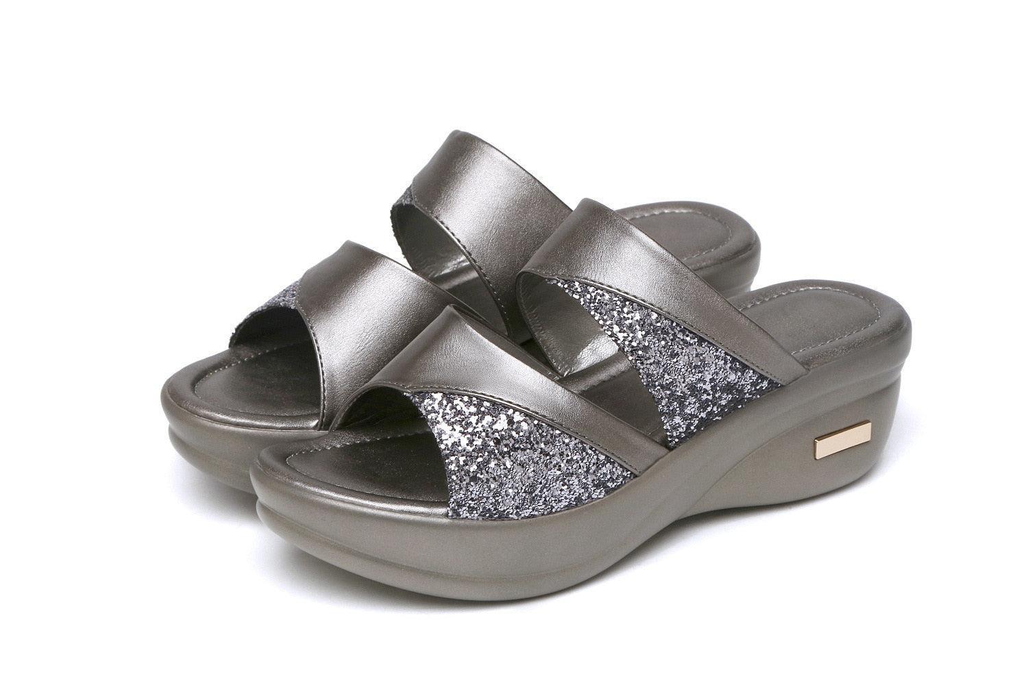 Zomers gouden open-toe sandalen voor dames