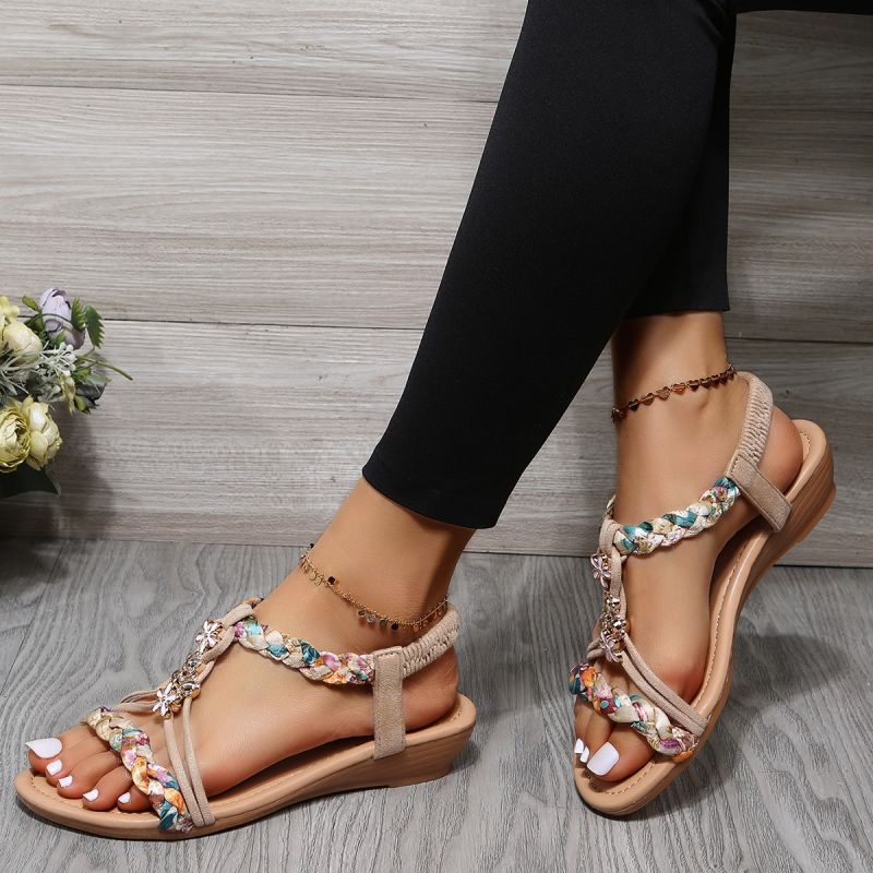 Orthopedische Dames Sleehakken Bohemian | Bloemen Antislip Strand Sandalias