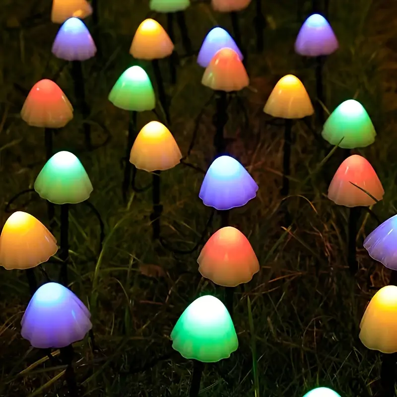 Verfraai je tuin met 10/20 stuks LED-paddenstoelvormige zonneverlichting!