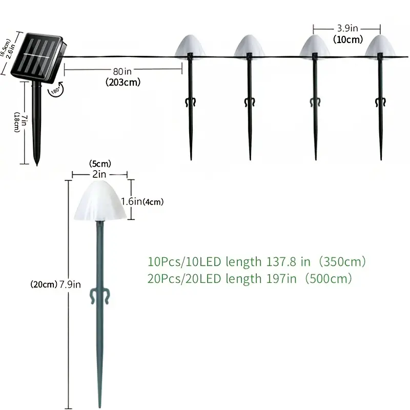 Verfraai je tuin met 10/20 stuks LED-paddenstoelvormige zonneverlichting!