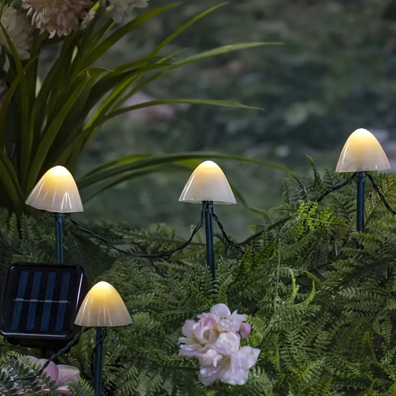 Verfraai je tuin met 10/20 stuks LED-paddenstoelvormige zonneverlichting!