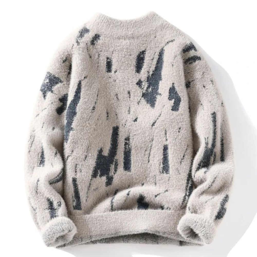 Buiten Blik Soft Structure Sweater Met Een Abstract Patroon