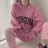 Buiten Blik Breid Sweater Met Contrast Letters