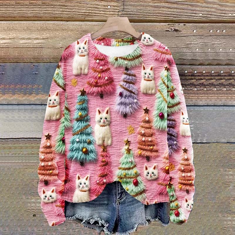 Creatief Sweatshirt Met Kerstdruk