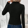 Buiten Blik Elegante Turtleneck -Trui Met Asymmetrische Rijpe Sluiting