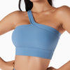 Buiten Blik Asymmetrische Geribbelde Crop Top