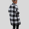 Buiten Blik Classic Plaid Cardigan Met Zakken In Lange Vorm