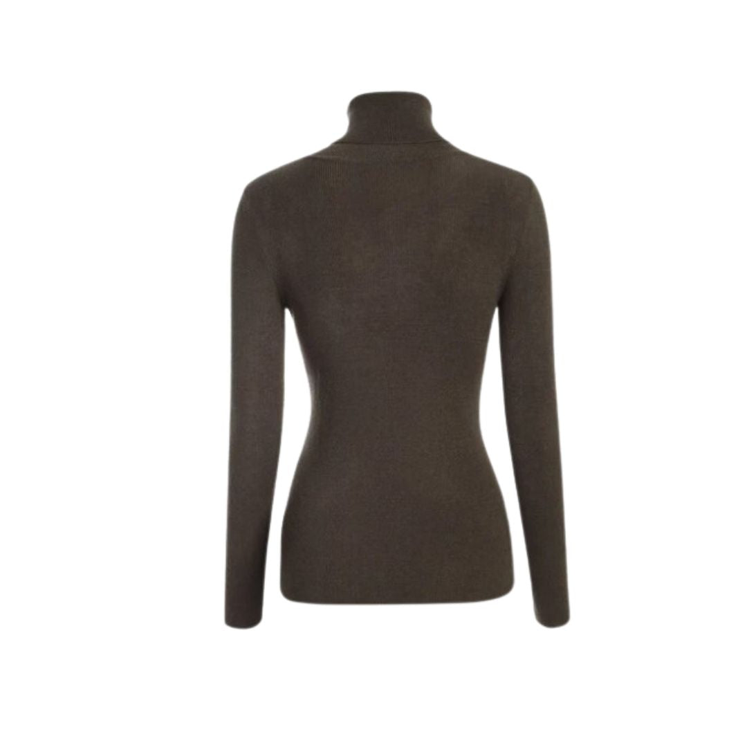 Buiten Blik Classic Turtleneck -Trui In Olive Grun