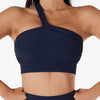 Buiten Blik Asymmetrische Geribbelde Crop Top