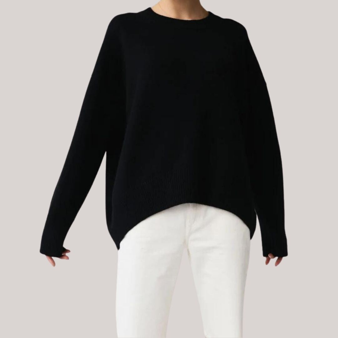 Buiten Blik Elegant Sweater Met Geribbelde Zoom En Manchetdetail