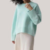 Buiten Blik Elegant Sweater Met Geribbelde Zoom En Manchetdetail