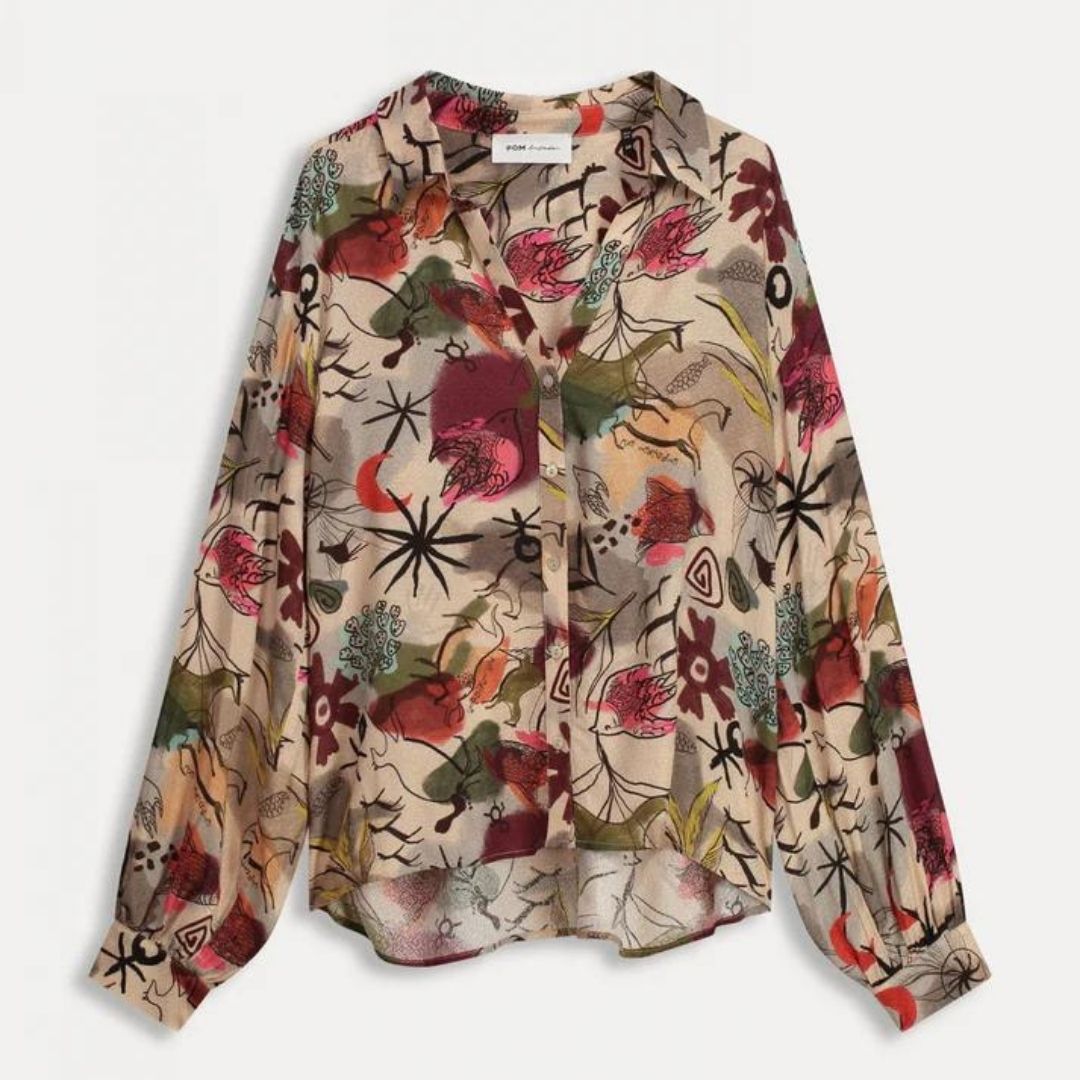 Buiten Blik Flie Einde Boheme Blouse Met Herfst Bloemenpatroon