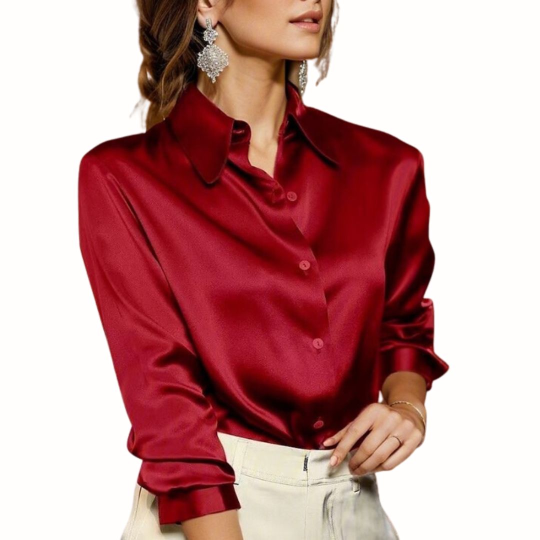 Buiten Blik Timeless Satin Blouse Met Lange Armen