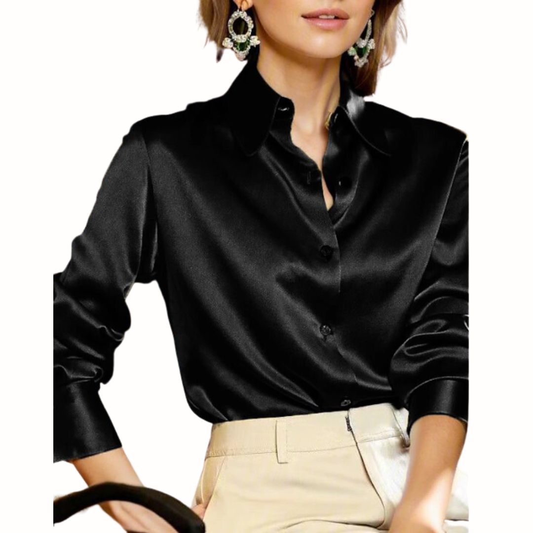 Buiten Blik Timeless Satin Blouse Met Lange Armen