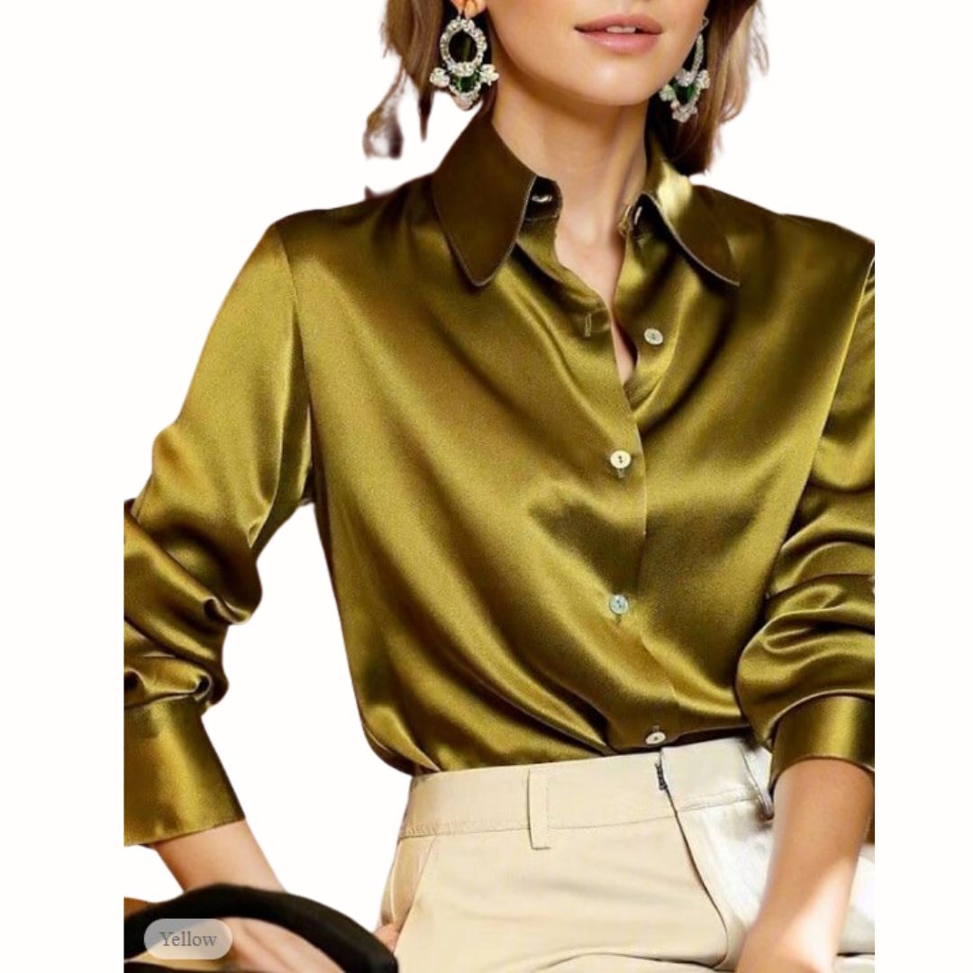 Buiten Blik Timeless Satin Blouse Met Lange Armen