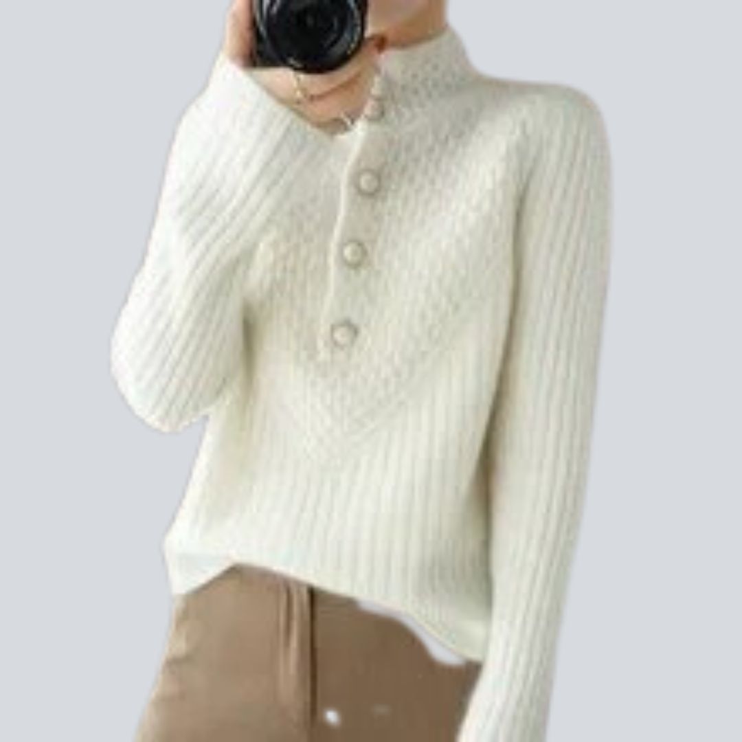 Buiten Blik Chic Single -Colored Sweater Met Lange Armen