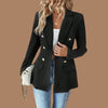 Buiten Blik Ma Tailed Double -Row Blazer Met Zilveren Knopaccenten