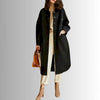 Buiten Blik Chic Long Coat Met Kraag- En Knoopdetail