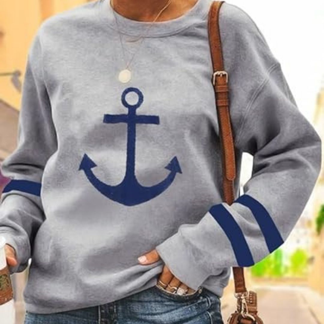 Buiten Blik Maritime Sweater Met Ankerdruk