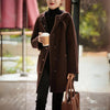 Buiten Blik Classic Button Coat Met Contraststrips En Gestructureerde Kraag