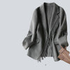 Buiten Blik Refined Coat Met Waterval Kraag En Randvoorraad