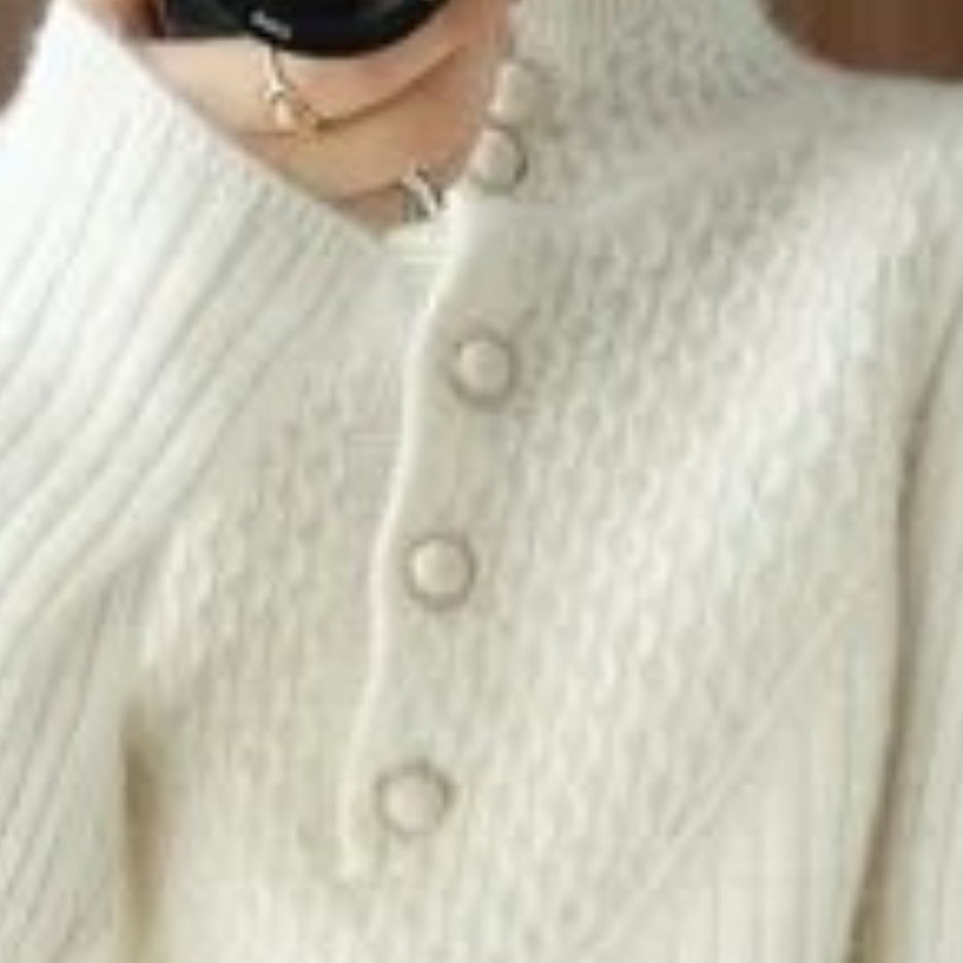 Buiten Blik Chic Single -Colored Sweater Met Lange Armen