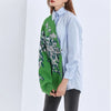 Buiten Blik Asymmetrisch Shirt Met Een Knooppaal En Bloemengebreide Overlay