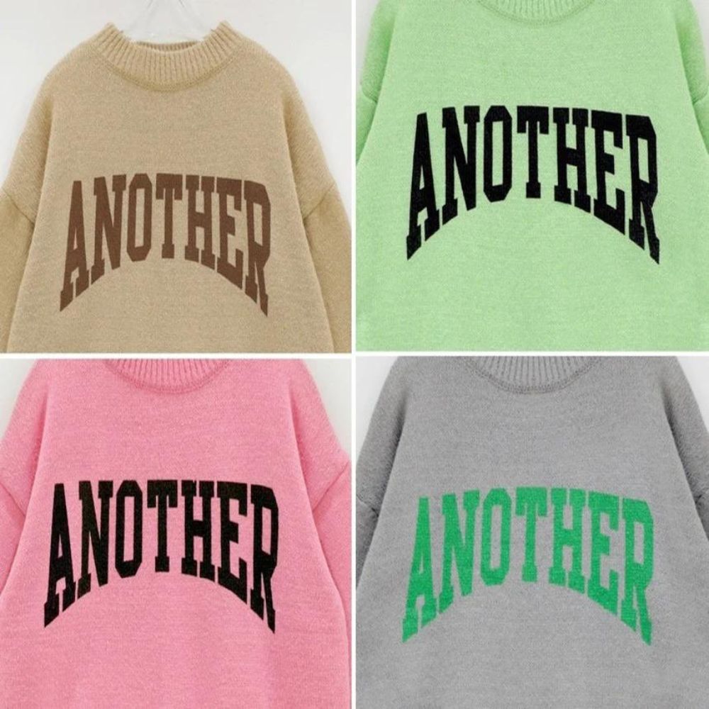 Buiten Blik Breid Sweater Met Contrast Letters