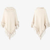 Buiten Blik Stak Poncho Met Synthetische Bontafwerking En Marteldetail