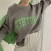 Buiten Blik Breid Sweater Met Contrast Letters