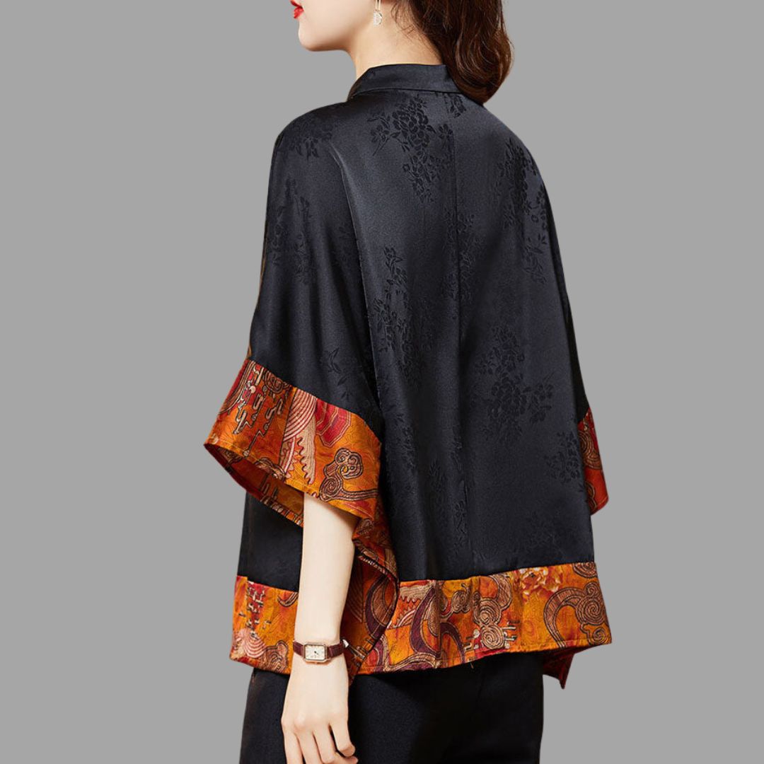 Buiten Blik -Vormen Batwing -Top Met Contrastbasis