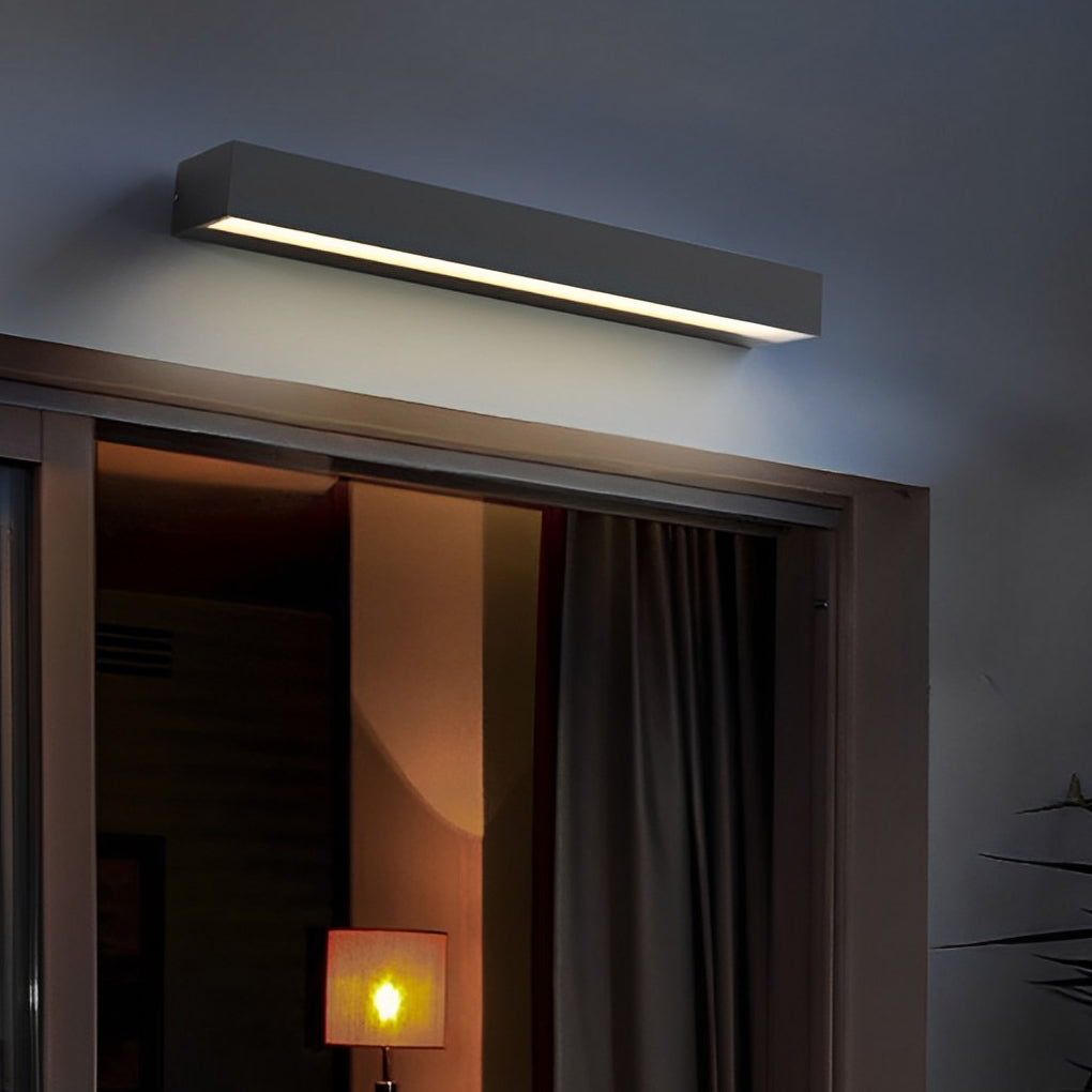 Minimalistische Strip Waterdichte LED Zwarte Moderne Buitenwandlamp