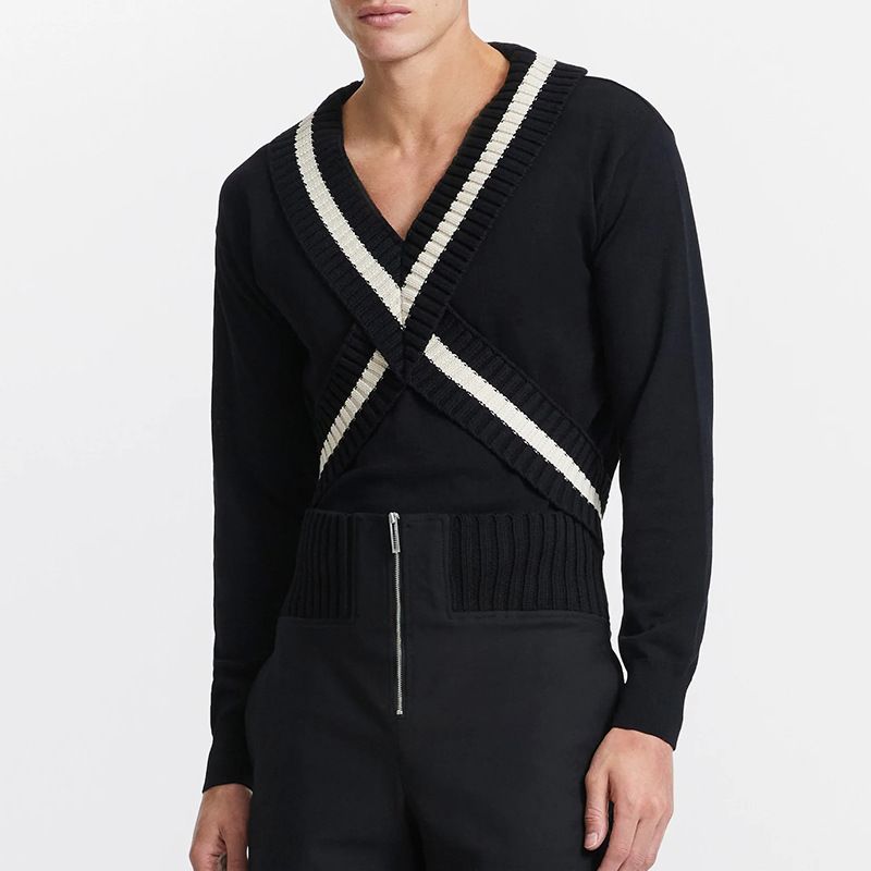 Buiten Blik Breen Sweater Met V -Halslijn En Contrastvoorraad