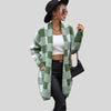 Buiten Blik Classic Plaid Cardigan Met Zakken In Lange Vorm