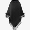 Buiten Blik Stak Poncho Met Synthetische Bontafwerking En Marteldetail