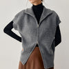 Buiten Blik Chic Breid Zip Cardigan In Anthracite Met Kraak