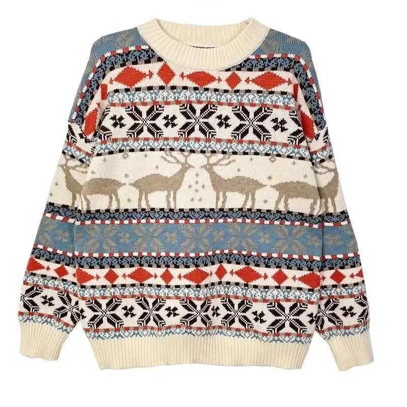 Buiten Blik Modelable Holiday Sweaters Met Een Feestelijk Rendierpatroon