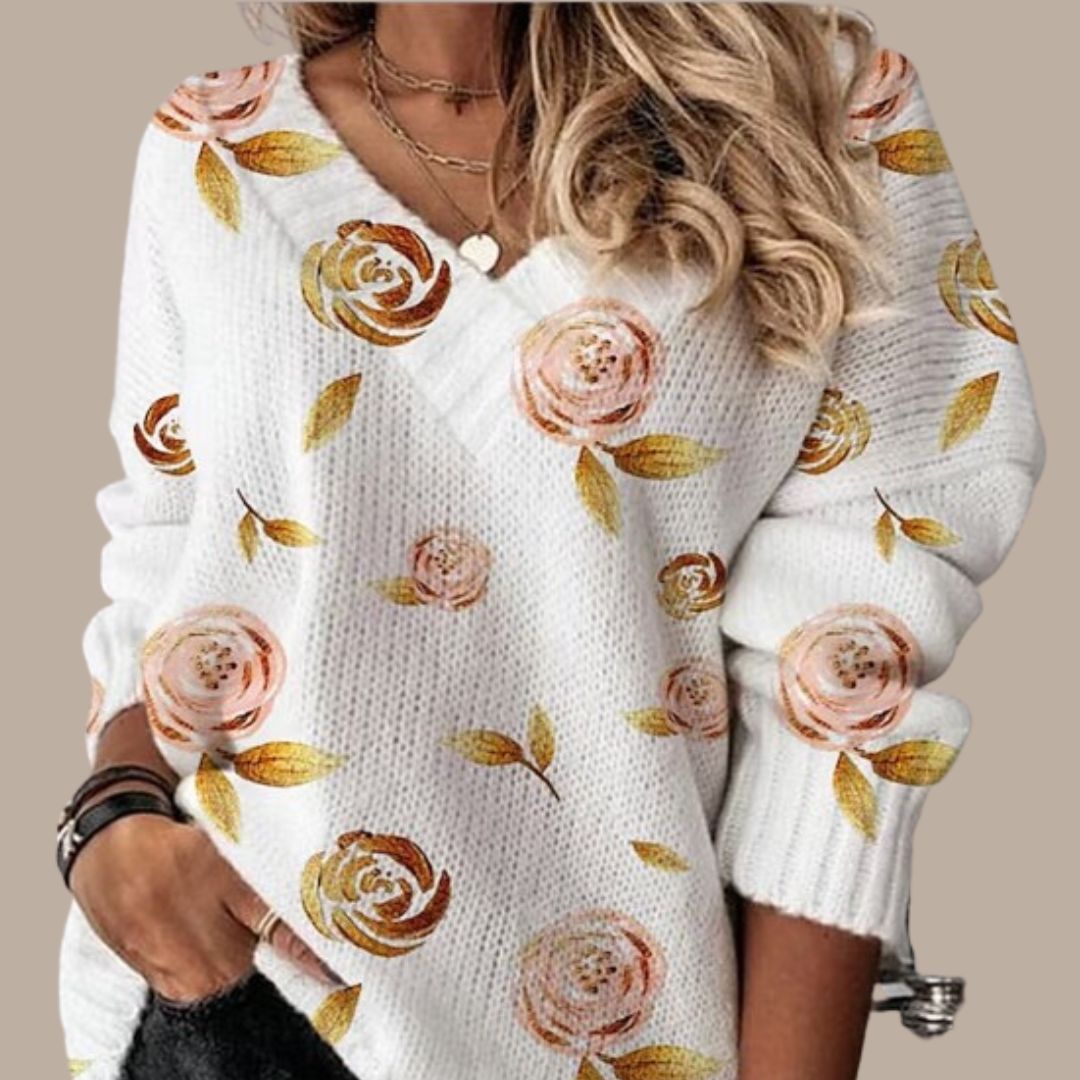 Buiten Blik Breid Sweater Met Bloempatroon