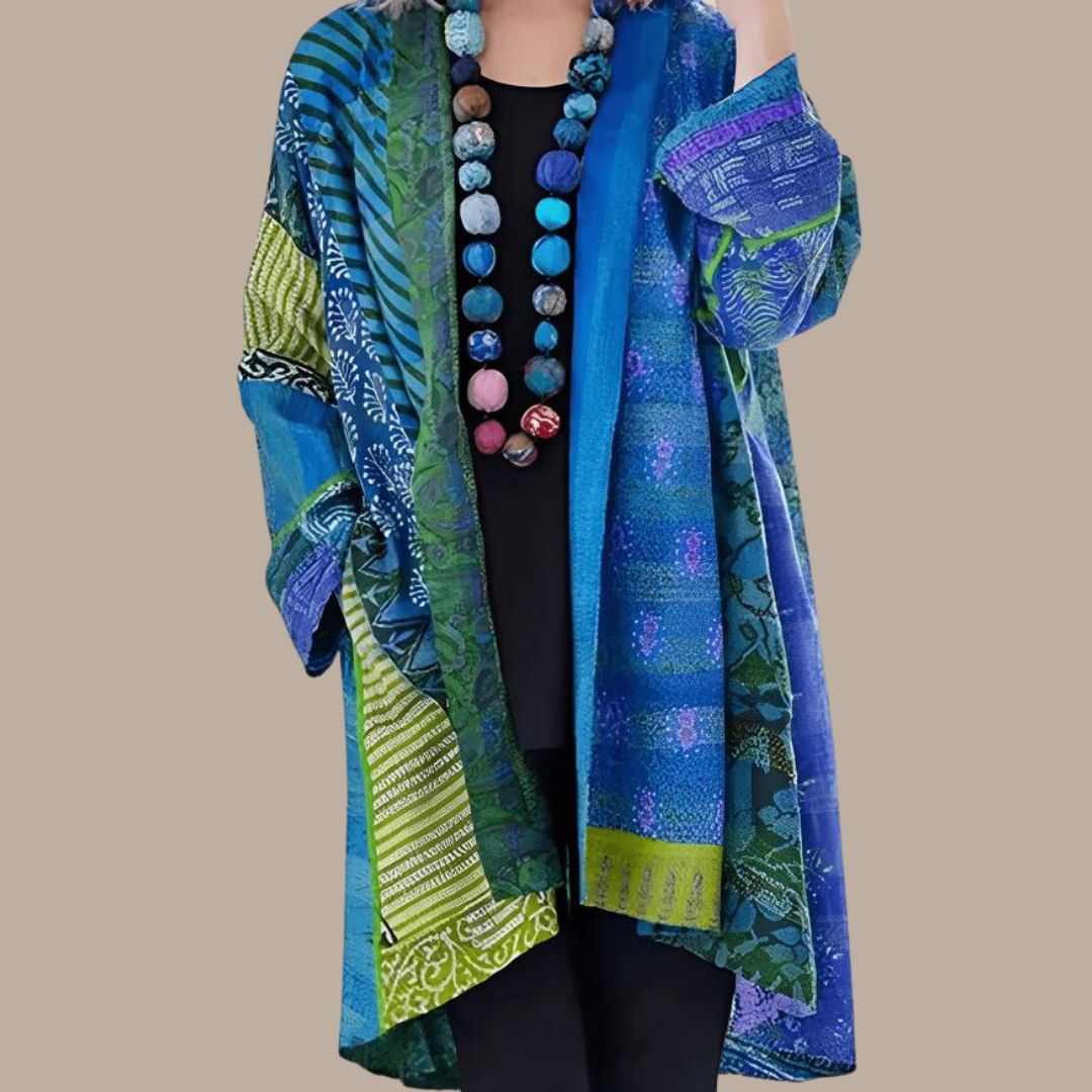 Buiten Blik Boho Geïnspireerd Kimono Met Een Patroon Met Franje Detail