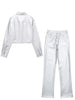 Buiten Blik Silver Casual Set Voor Damesjasbroek