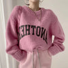 Buiten Blik Breid Sweater Met Contrast Letters