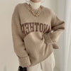 Buiten Blik Breid Sweater Met Contrast Letters