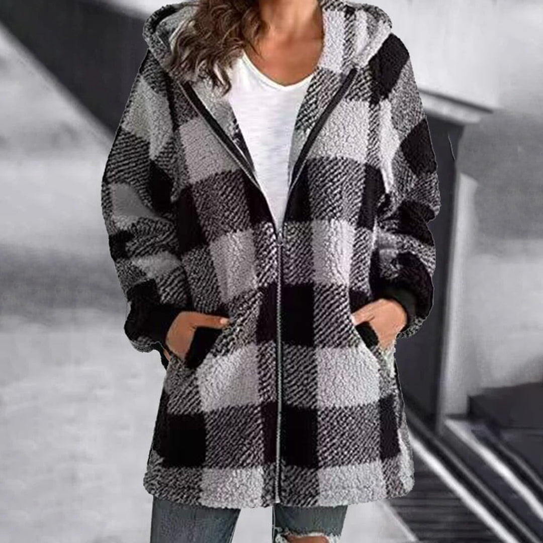 Comfortabele oversized fleece trui met capuchon