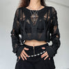 Buiten Blik Gothic Hollow Crop Sweater Met Gedistribueerde Details