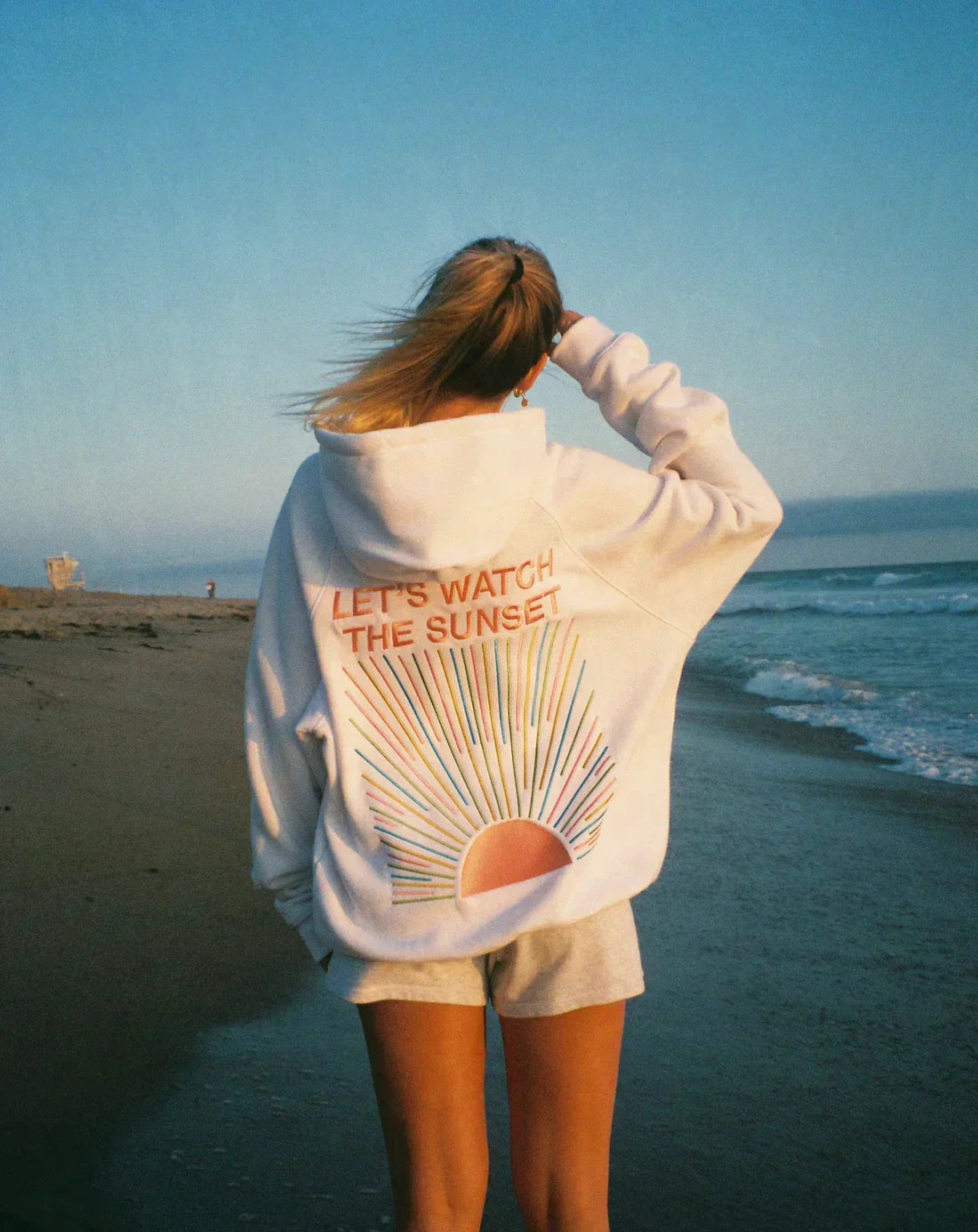 Buiten Blik - Mooie oversized hoodie "Let's watch the sunset" (Laten we naar de zonsondergang kijken)